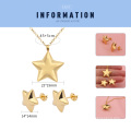 18K Gold Plated Star Pendant Women Wedding High Quality Jewelry Set Earrings and Necklace